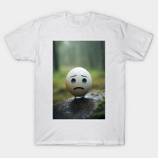 Sad emoticon in the woods T-Shirt by TheMadSwede